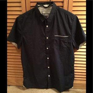 💥PD&C Blue Microdot Print SS Button Down NWOT💥